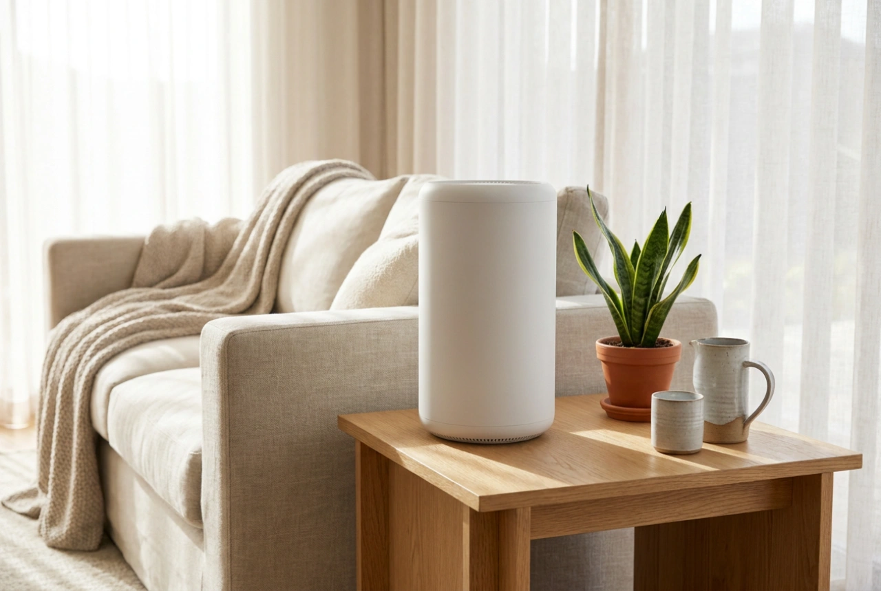 Humidificador con purificador de aire y control de humedad