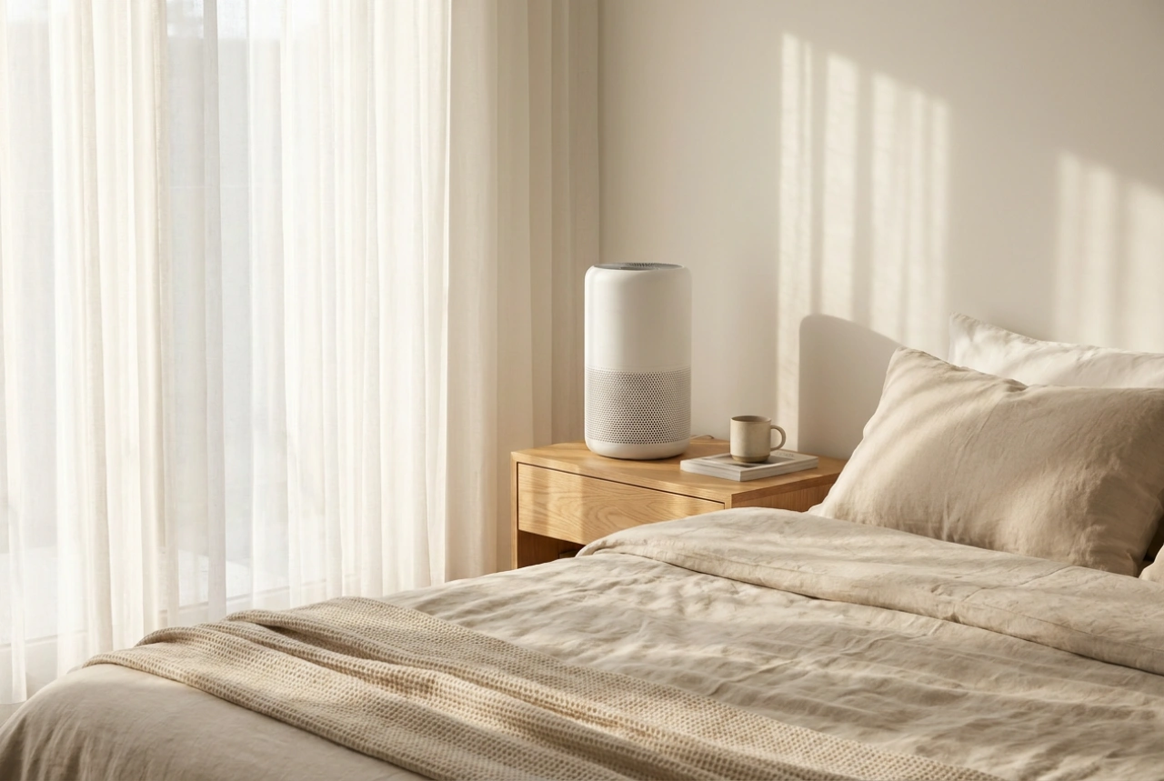 Cómo ubicar y configurar el purificador de aire en el dormitorio para la noche