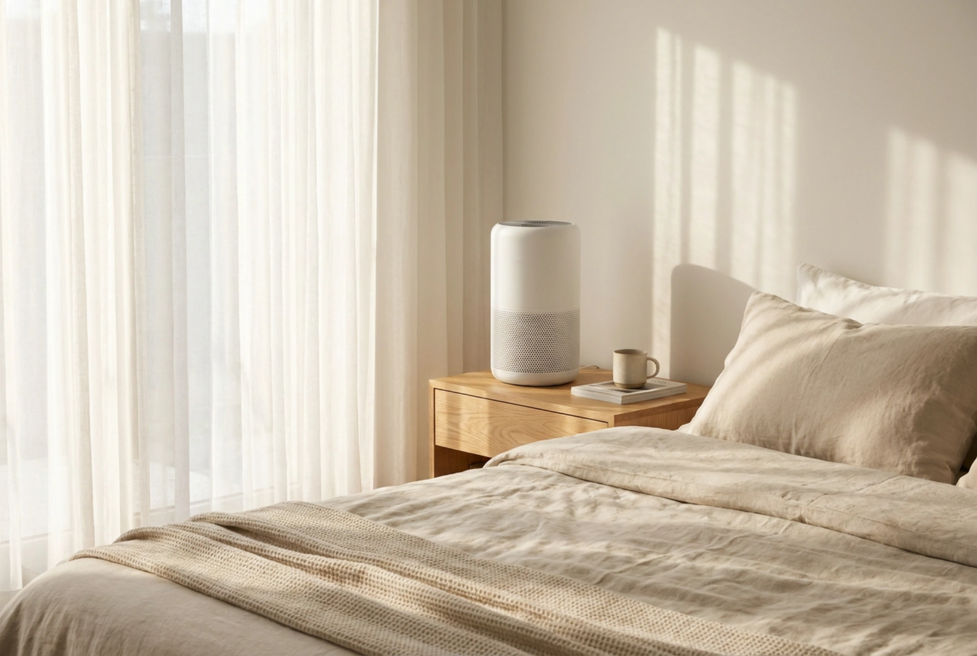 Cómo ubicar y configurar el purificador de aire en el dormitorio para la noche