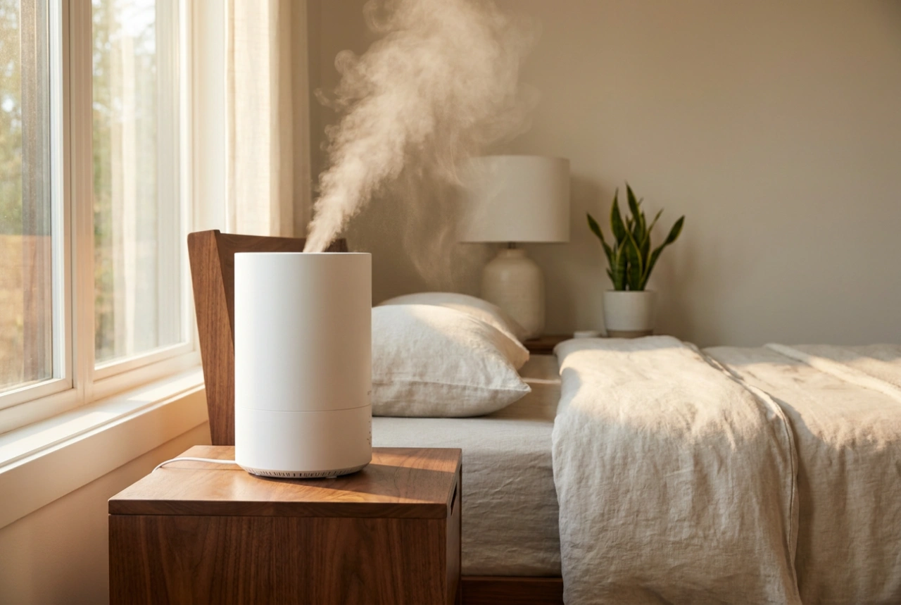 Cómo colocar el humidificador en el dormitorio para no mojar los muebles