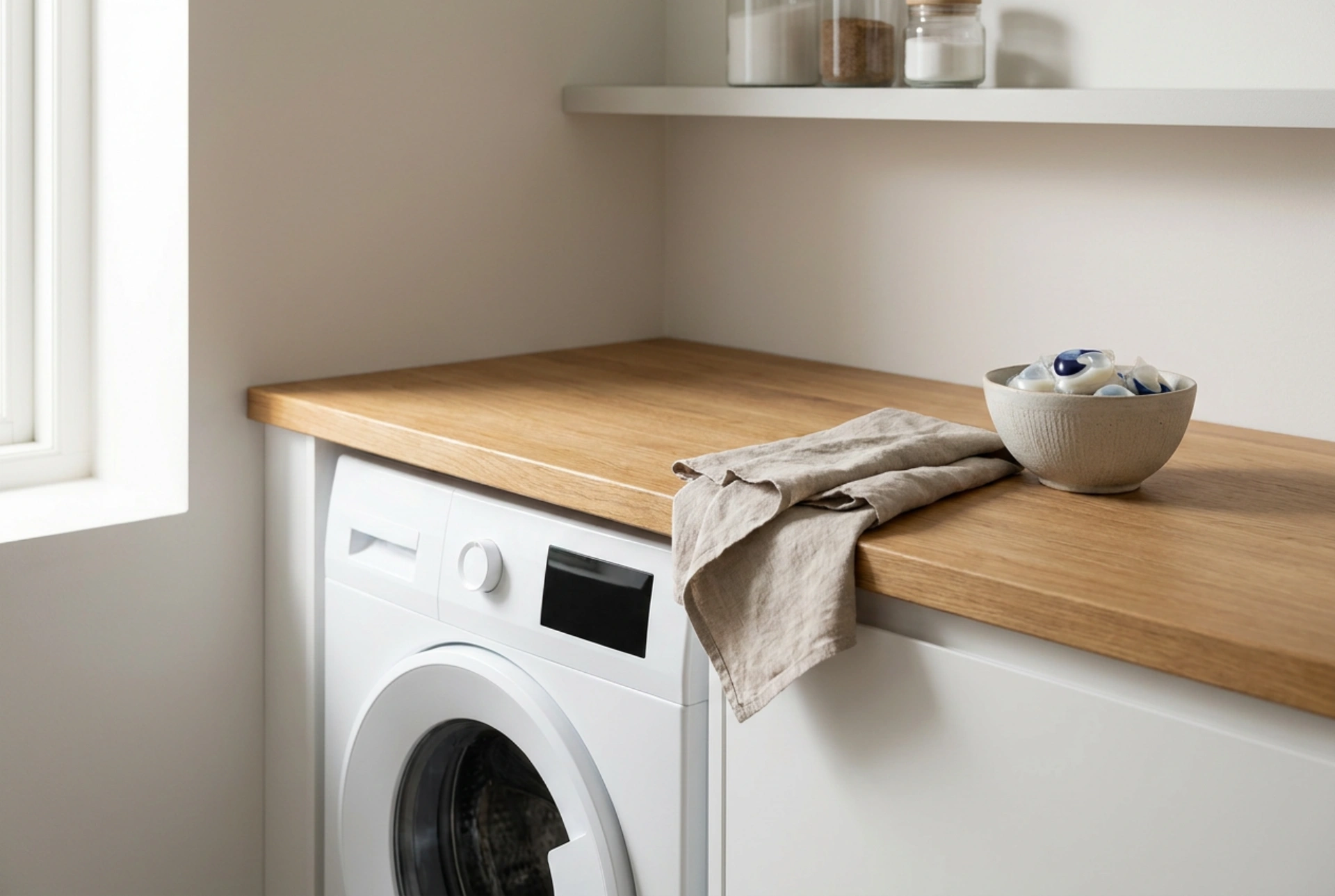 Cómo integrar una lavadora bajo encimera: claves de espacio y ventilación