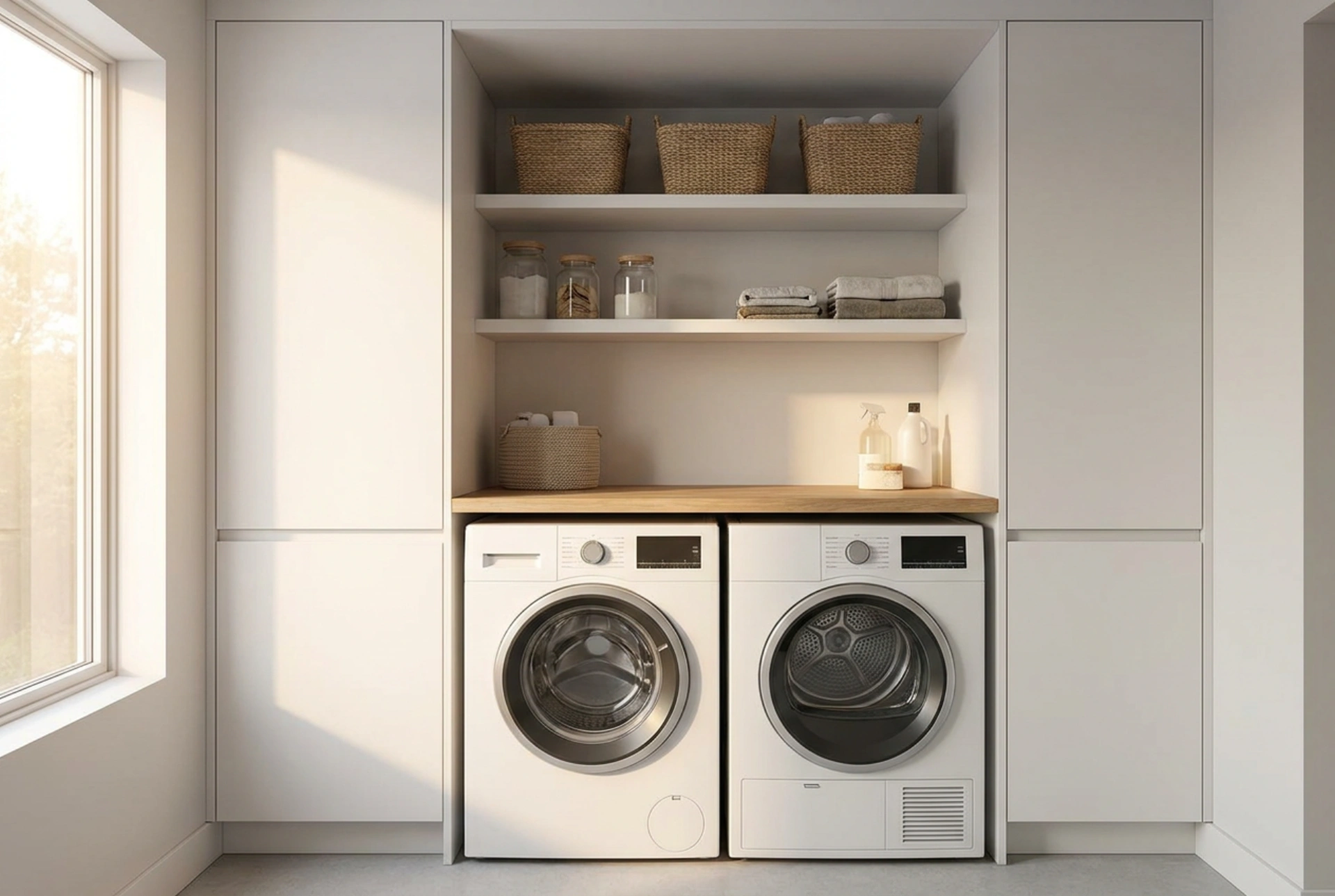 Cómo diseñar un mueble a medida para lavadora y secadora